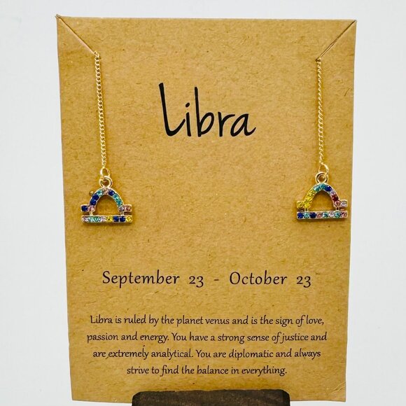 Rainbow Libra Earrings - NWT - Picture 1 of 1